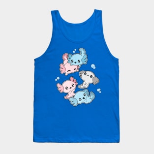 Transgender Axolotl LGBT Pride Flag Tank Top